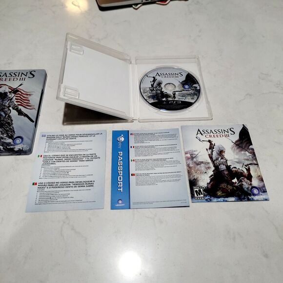 Assassin's Creed III Steelbook PS3 PlayStation 3 Tested Collectors CIB EUC - Picture 3 of 7